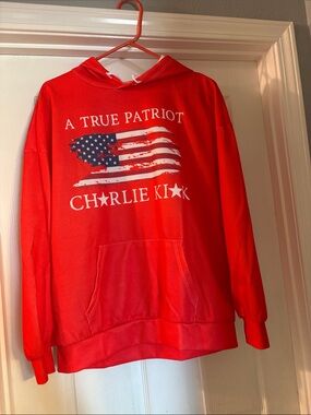 Charlie K! Red 'A True Patriot' Flag Hoodie